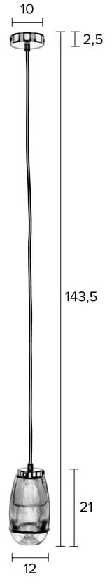 Aranyszínű függőlámpa üveg búrával ø 12 cm Robin - White Label