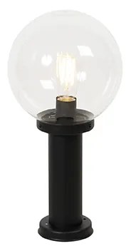 Kültéri állólámpa fekete, átlátszó gömbbel 50 cm IP44 - Sfera