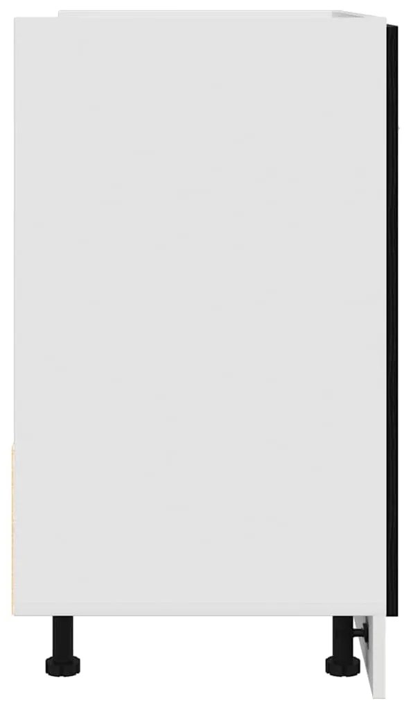 fekete tölgyfa mosogató alsó szekrény 80 x 46 x 81,5 cm