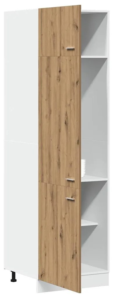 “Lyon” kézműves tölgy szerelt fa szekrény hűtőhöz