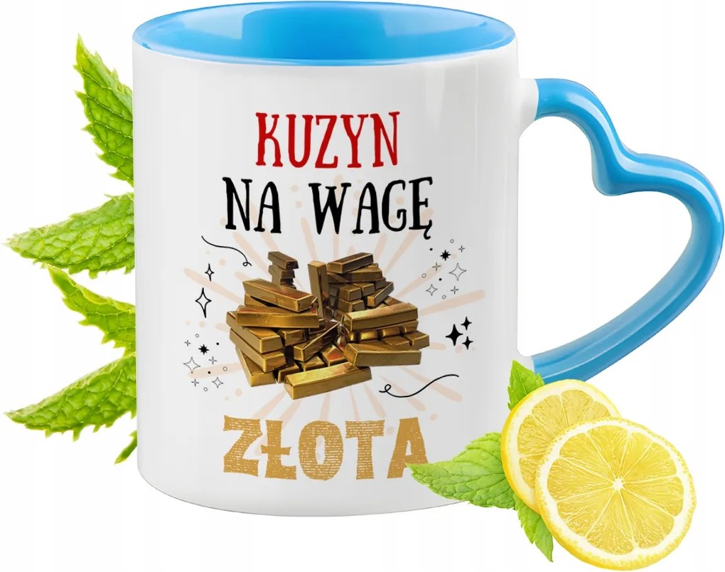 Unokatestvérnek Kék Bögre Szív Alakú Füllel Kávé Ajándék