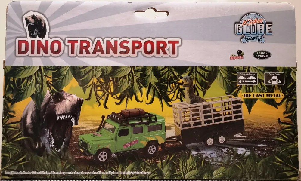 Dinó Transport Landrover terepjáróval Fém Tologatós Játékautó autó