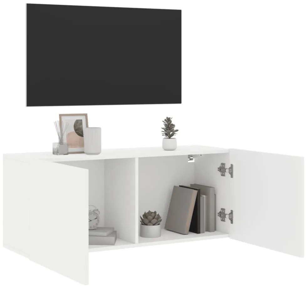 fehér falra szerelhető TV-szekrény 100 x 30 x 41 cm