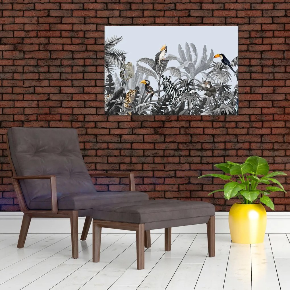 Kép - Illusztrált dzsungel (90x60 cm)