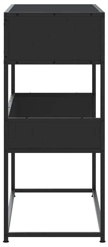 fekete szerelt fa tálalóasztal 90x35x80 cm