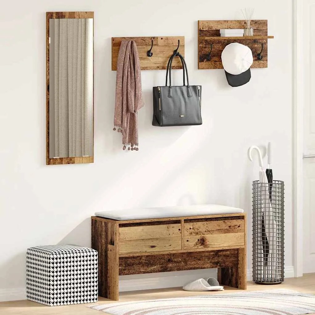 Előszoba bútorkészlet fiókkal Régi fa 90 x 31 x 46.5 cm Faanyag