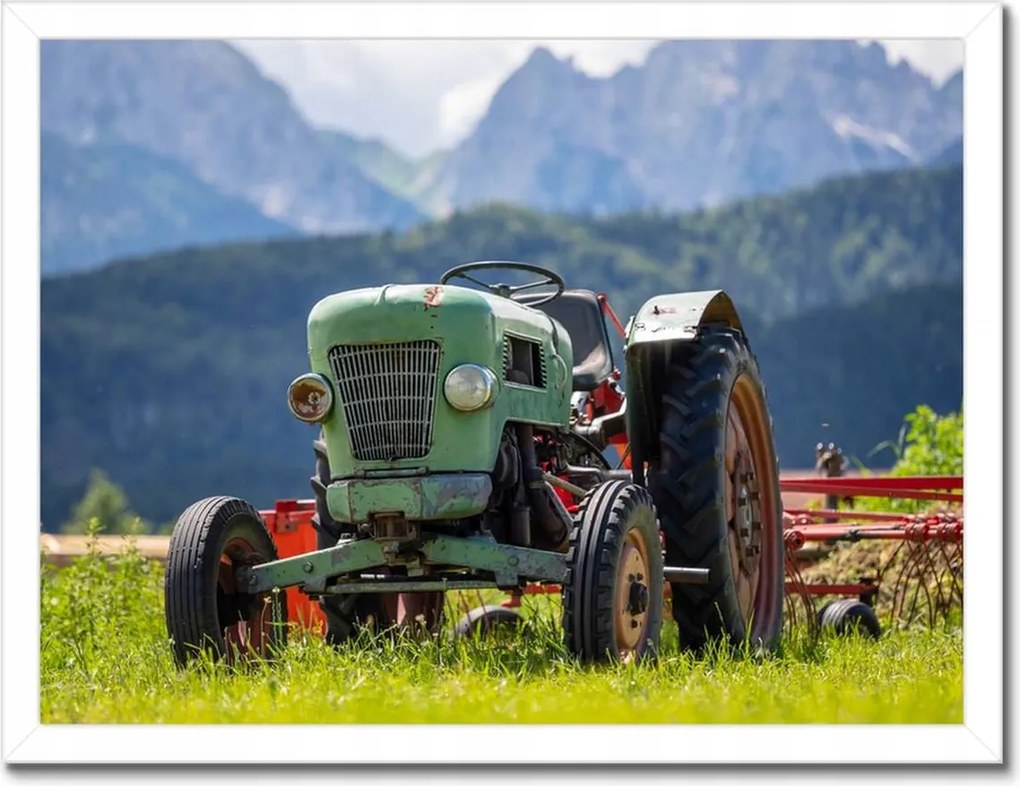 Poszterek keretben 40x30 Régi traktor az Alpokban