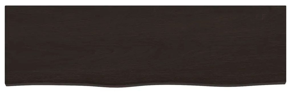 sötétbarna kezelt tömör tölgyfa fali polc 100x30x(2-4) cm