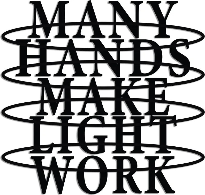 Hands fém fali dekoráció, 38×37 cm