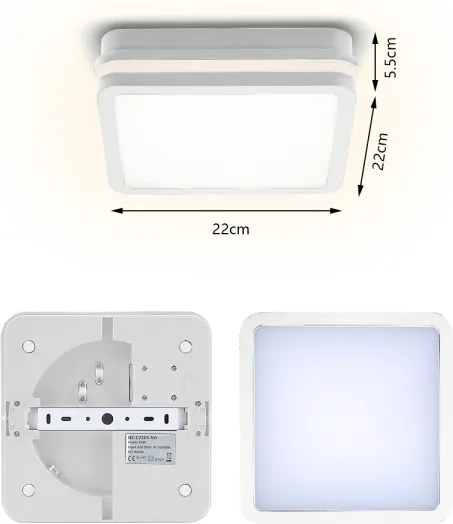 Brilagi - LED kültéri lámpatest érzékelővel BENE LED/18W/230V 22x22 cm fehér IP54