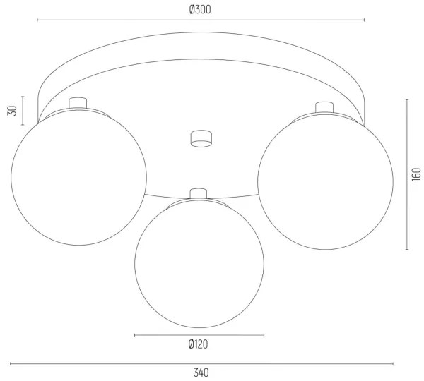 Argon 6290 - Mennyezeti lámpa FABIO 3xE14/7W/230V alabástrom arany