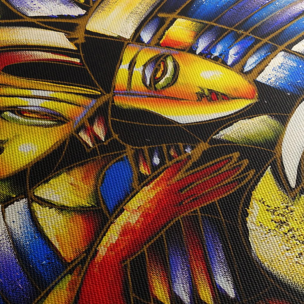 Kép - olajfestmény, szerelmesek (órával) (90x30 cm)