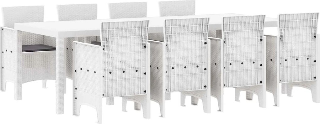vidaXL Kert étkező szett 9 pcs Világosszürke Polipropilén