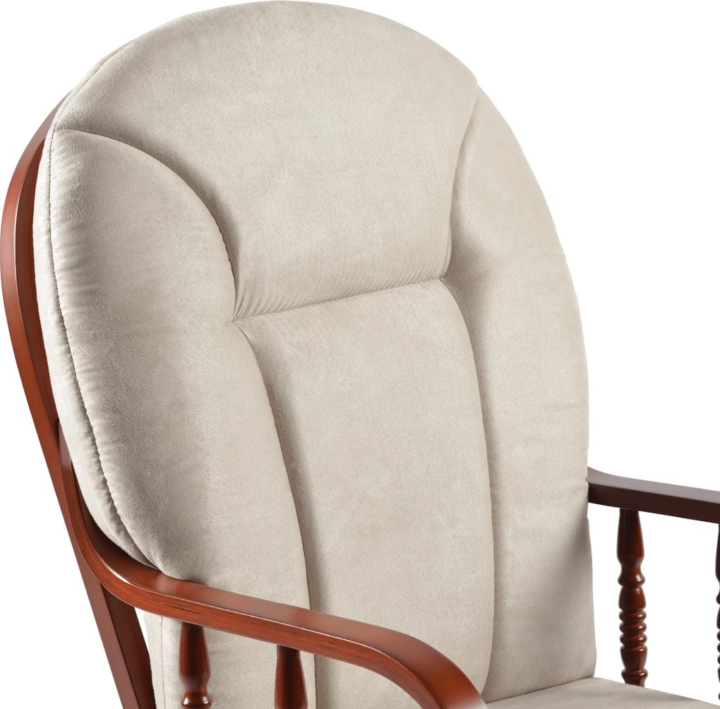 Hintaszék lábtartóval, dió/bézs, TALMAN