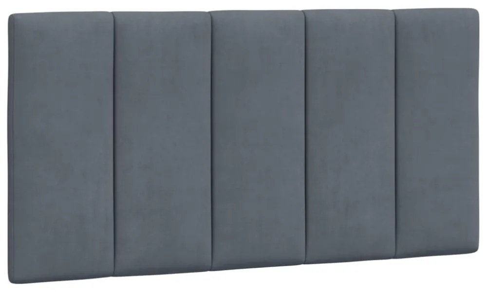 sötétszürke bársony ágykeret LED-világítással 100 x 200 cm