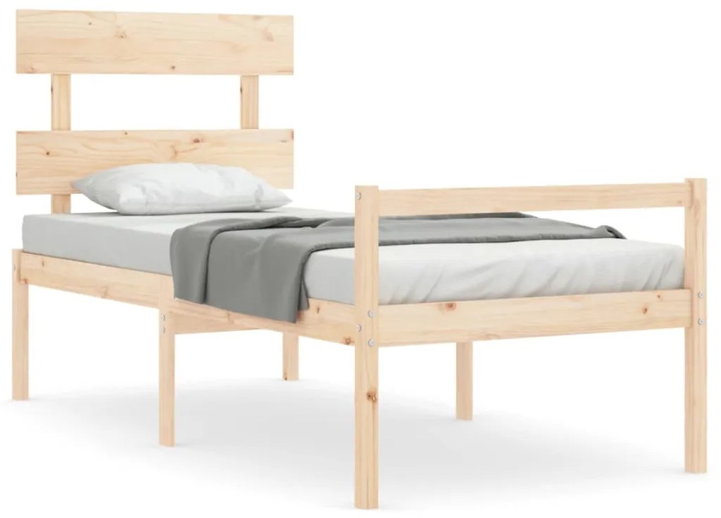 tömör fa ágy időseknek fejtámlával 90x200 cm