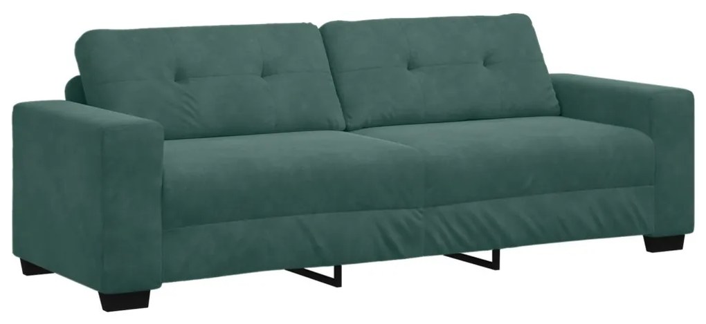 2 darabos kanapé szett párnákkal, sötétzöld velúr