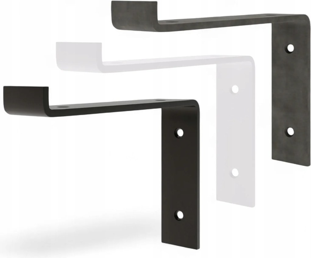 Konzol tartó "z" fali polcokhoz Loft polc tartó fekete 25cm