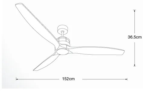 Lucci air 210508 - Mennyezeti ventilátor AIRFUSION AKMANI paulownia/fekete + távirányító