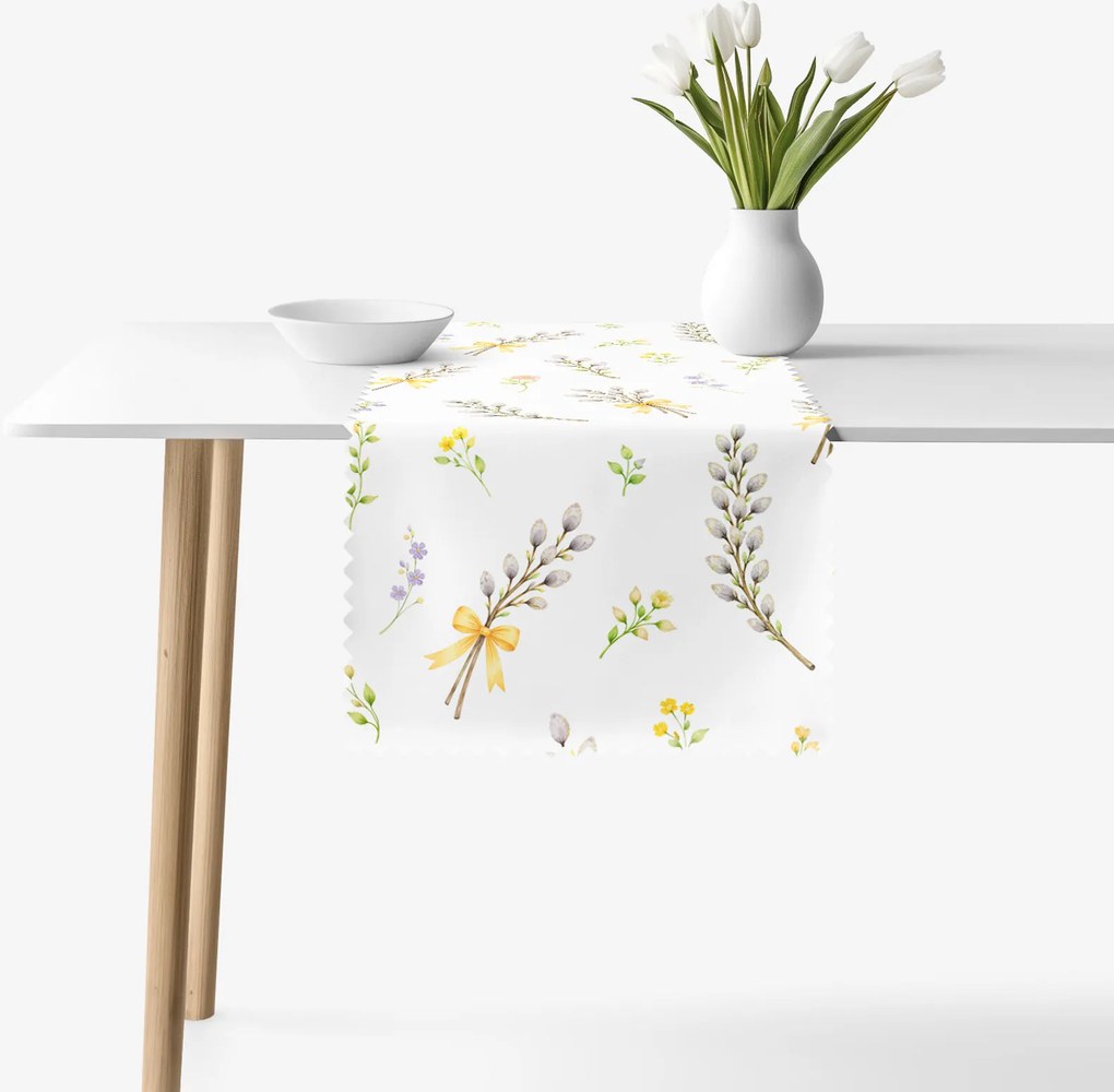 Goldea húsvéti teflonbevonatú asztali futó - barka mintás 50x160 cm