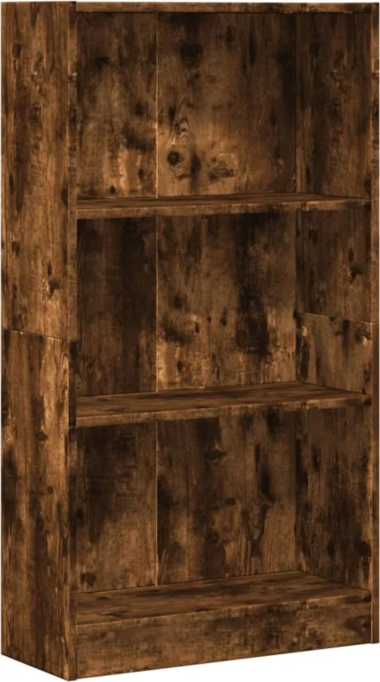 vidaXL füstös tölgy színű szerelt fa könyvszekrény 60 x 24 x 109 cm