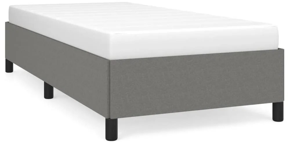 sötétszürke szövet ágykeret matrac nélkül egyszemélyes 90x190cm