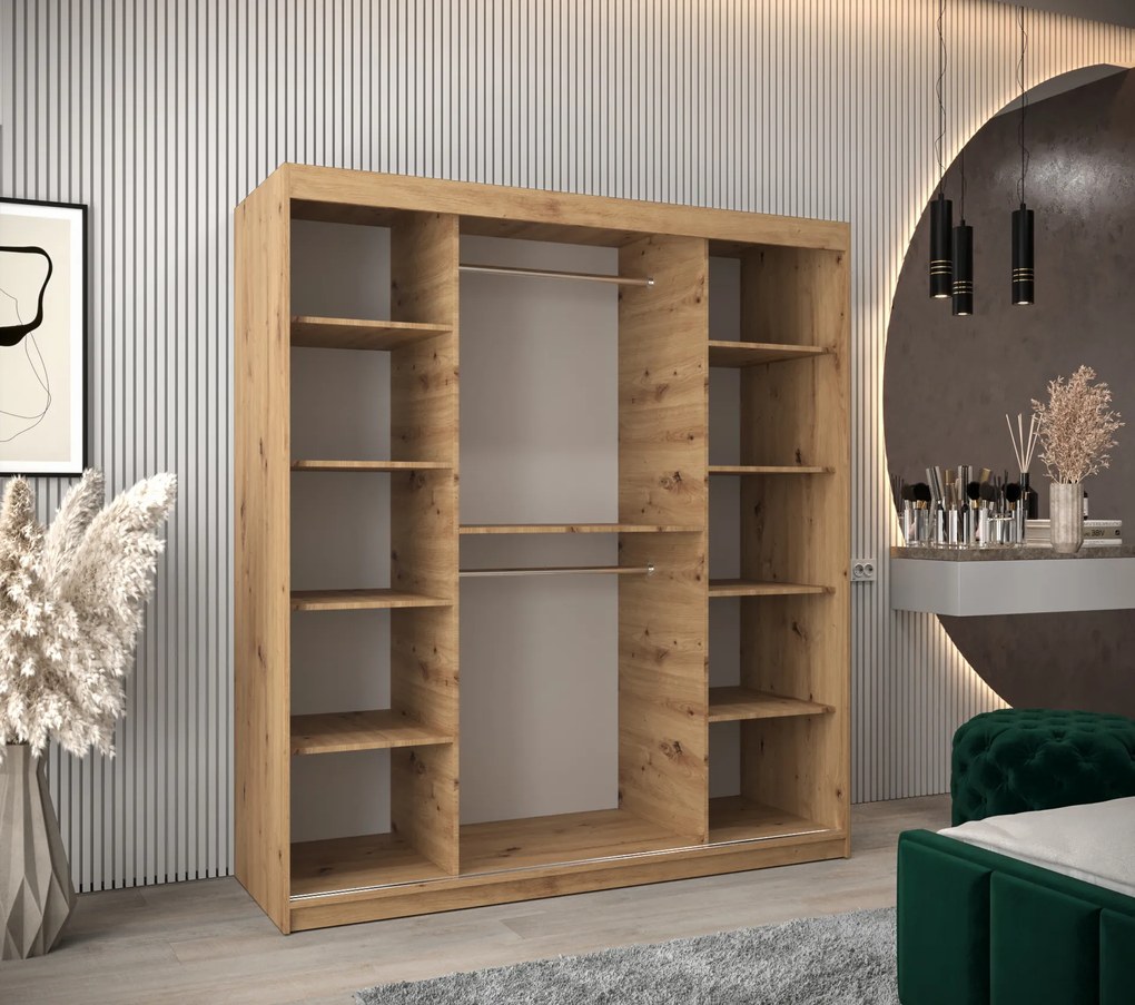 Ruhásszekrény 180 cm Verika 4 180 (artisan tölgy + fekete). 1064288