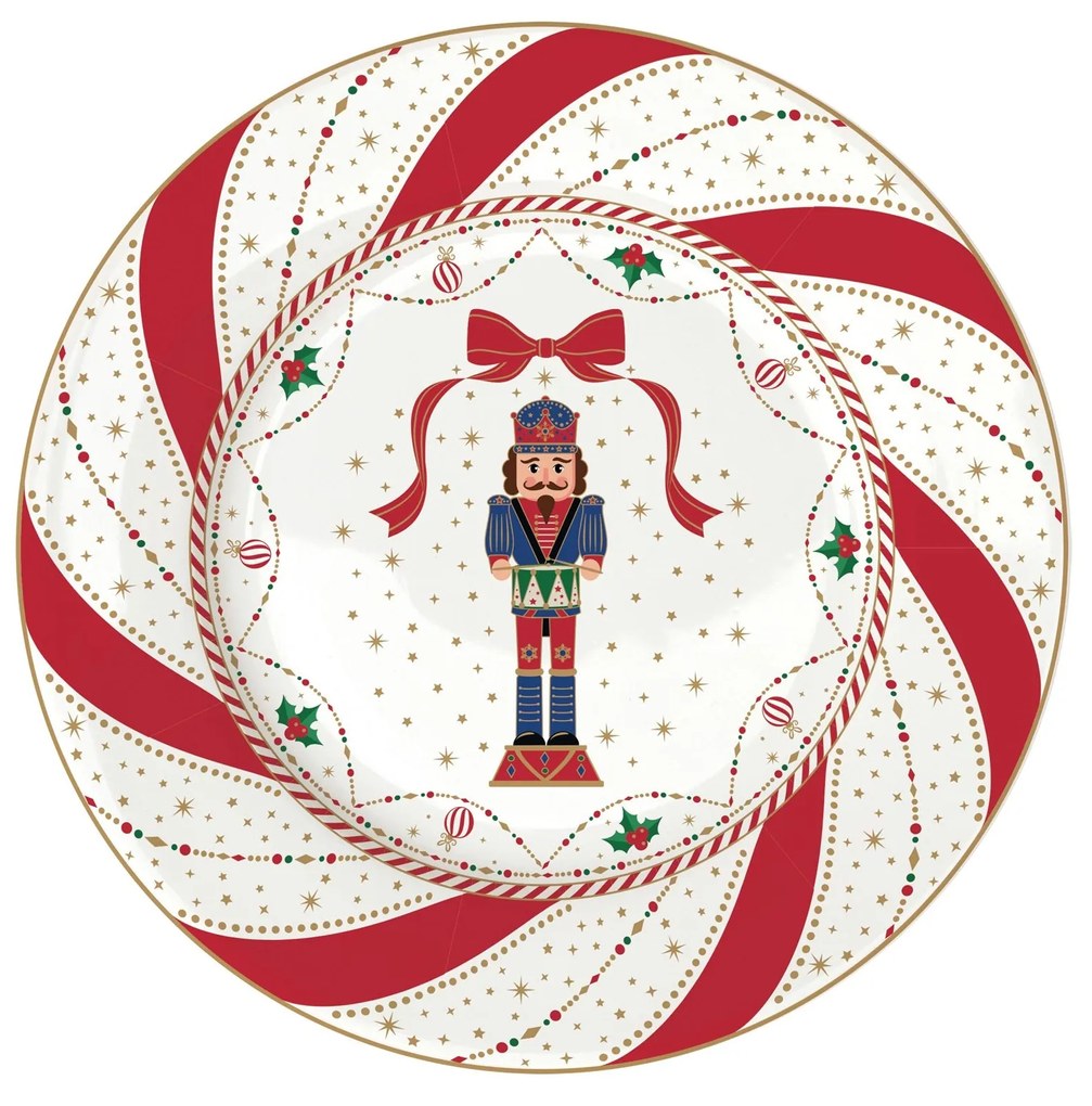 Nutcracker Twist karácsonyi porcelán desszertes tányér 4 db szett