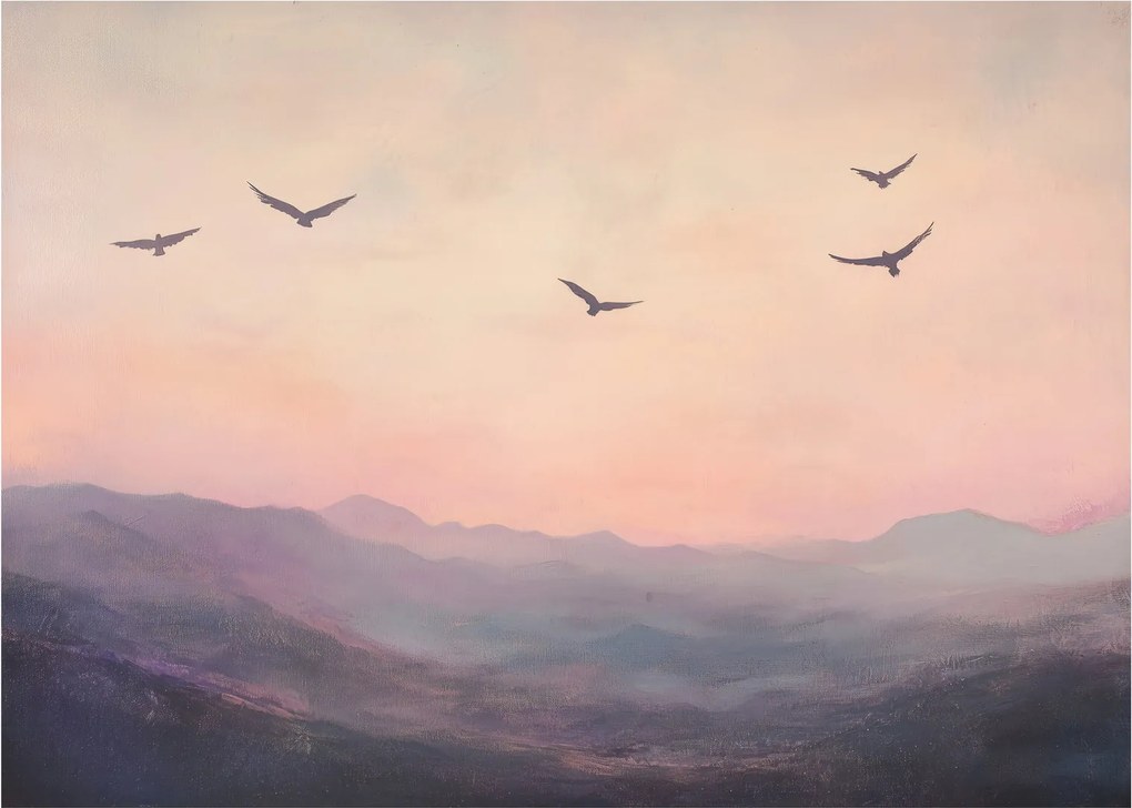 Üveg kép - Madárcsapat II. (70x50 cm)