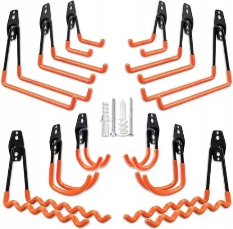 12x Akasztó Kampó Fém Fali Tartó Garázs Fali Kerékpár Szerszámok