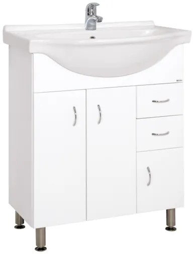 Keramia Pro fürdőszobaszekrény mosdóval 70,5x50,5 cm fehér PRO70DV