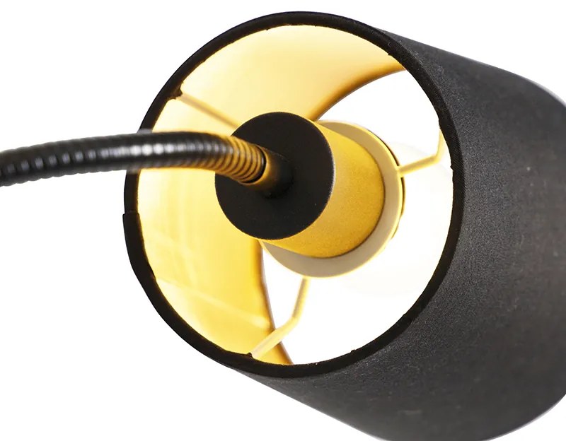 Klasszikus állólámpa fekete arannyal és olvasólámpával - Retro