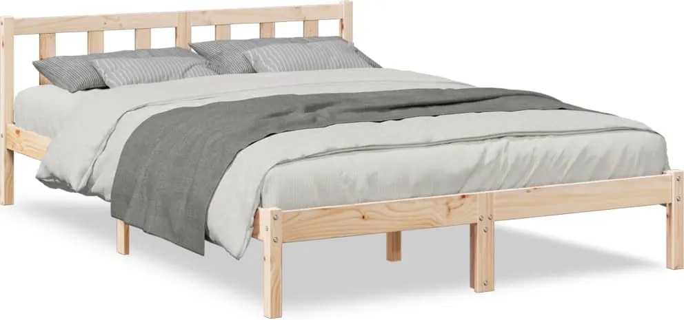 vidaXL tömör fenyőfa extra hosszú ágykeret matrac nélkül 140 x 220 cm