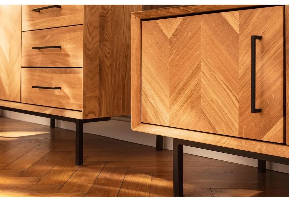 Natúr színű tölgyfa TV-állvány 144x50 cm Abies – The Beds
