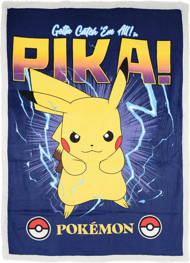 Pokémon Catch' em All sherpa takaró 140x190 cm
