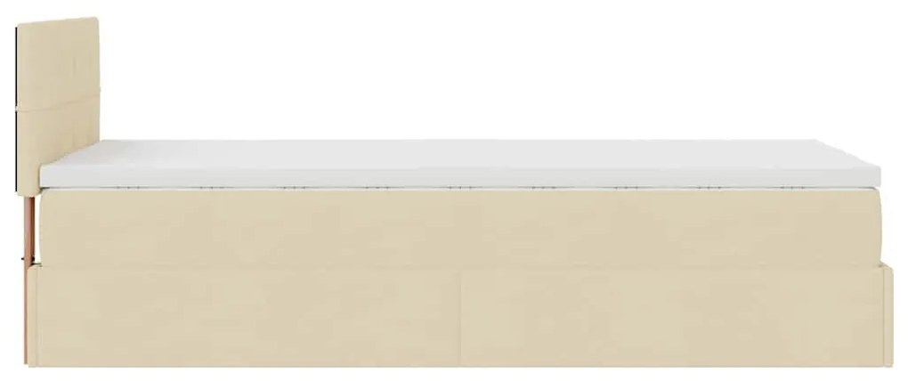 Ottomán ágy matraccal krém 100x200 cm szövet