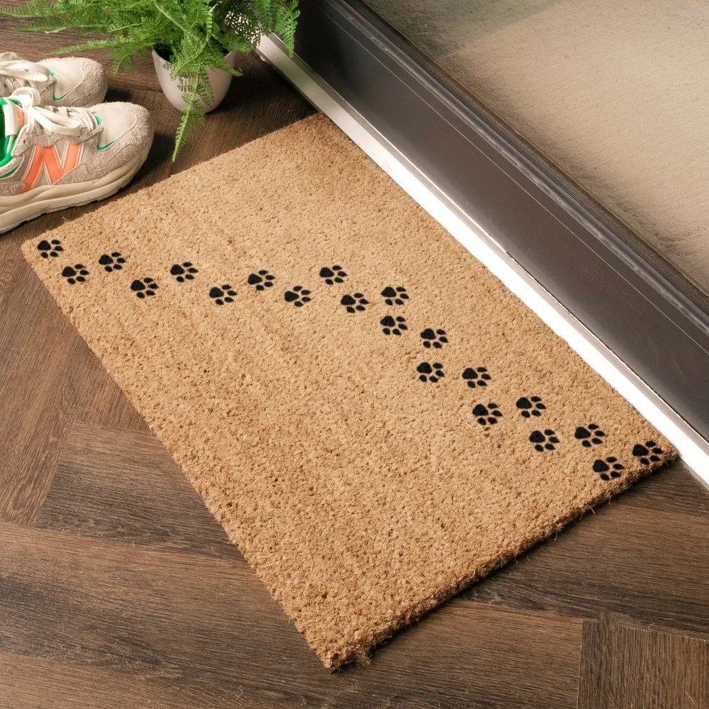 Kókuszrost lábtörlő 40x60 cm Paw Prints – Artsy Doormats