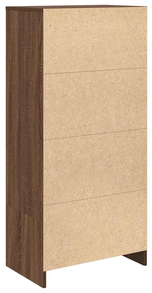 barna tölgy szerelt fa szekrény fiókkal 55,5x34x119,5 cm