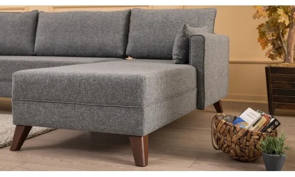 KORFU L-alakú sarokkanapé, jobb oldali, szürke