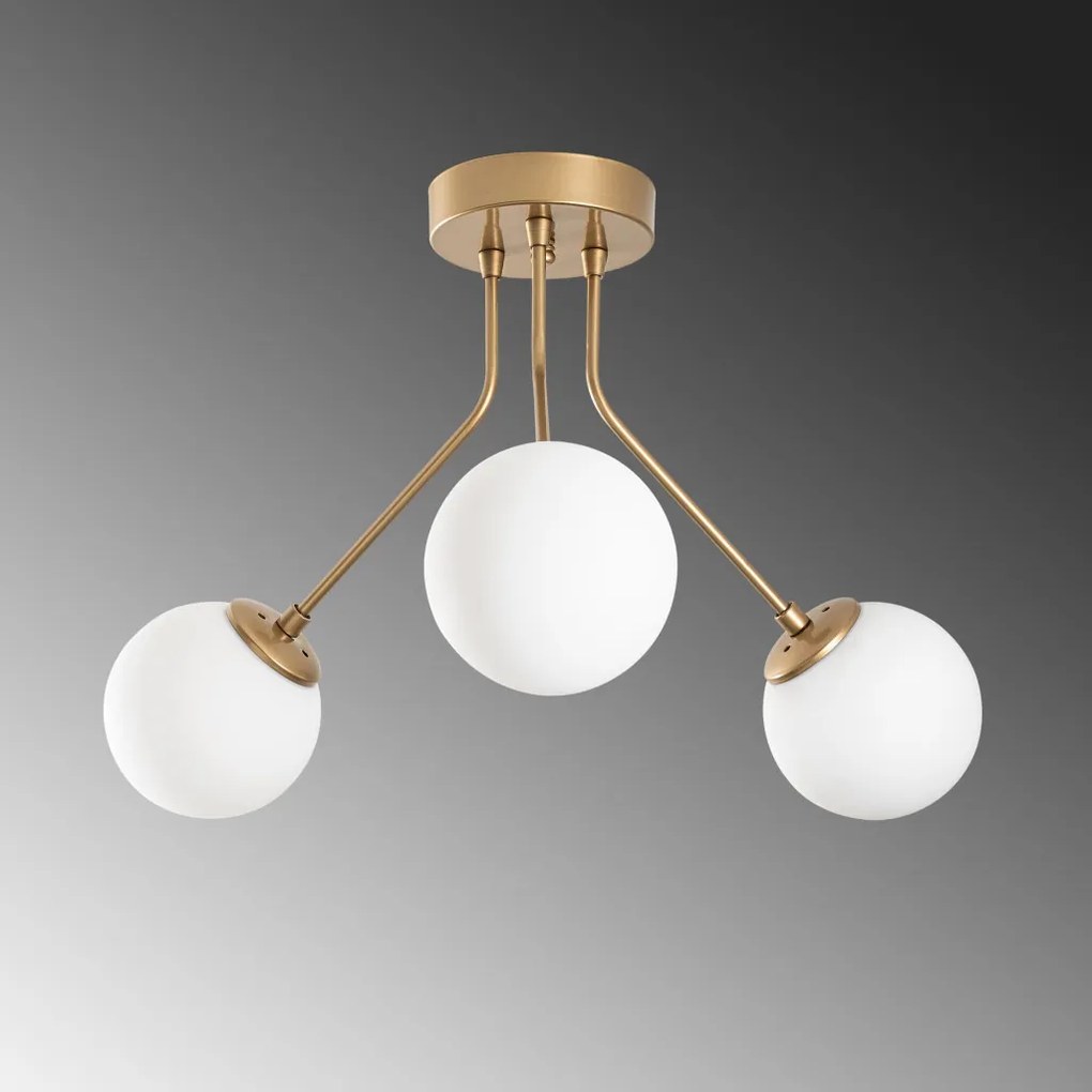 Orion 13956 arany fém és üveg 3 izzós függőlámpa, Ø56 cm