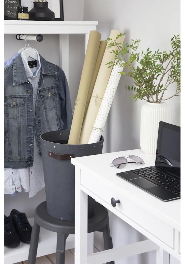 Fekete irodai szemetes Aries Canvas Paper Laminate – Bigso