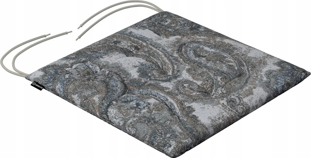 Károly székpárna 40x40 kék-zöld paisley krémszínű alapon