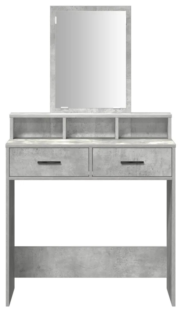 Sminkasztal Fiókokkal Beton Szürke 79x41x140 cm