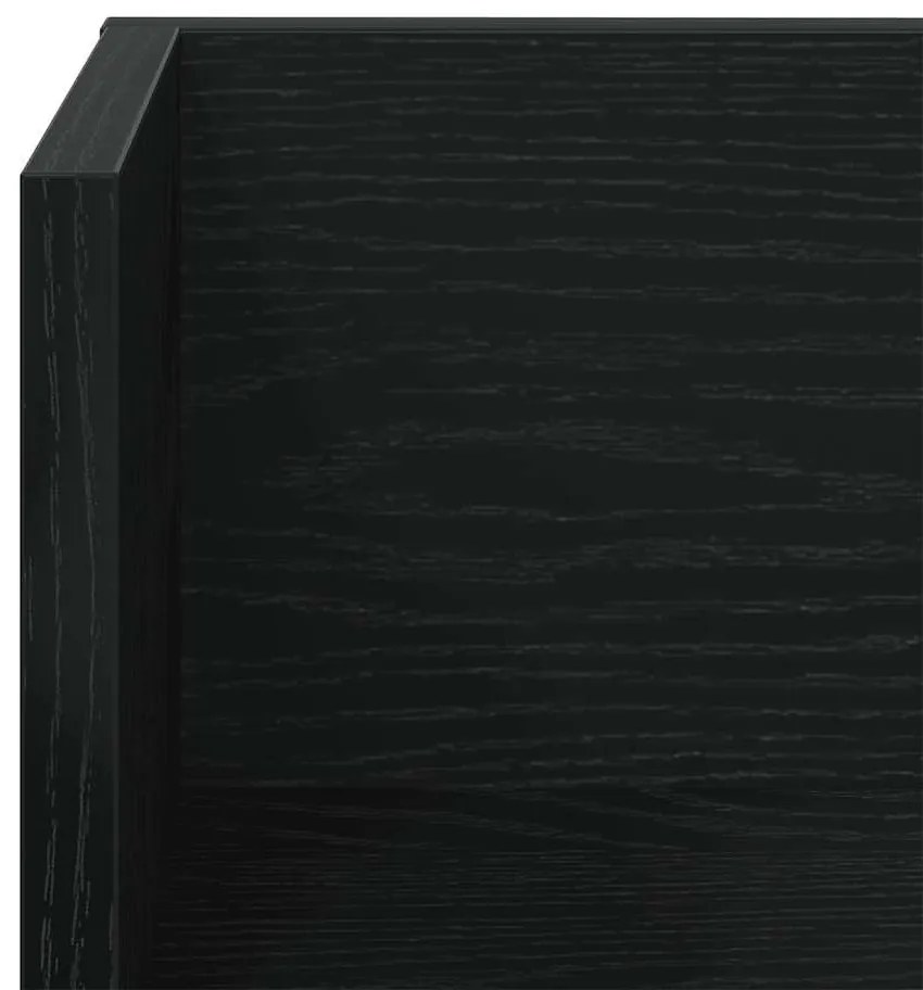 2 db fekete szerelt fa fali polc 100 x 16,5 x 16,5 cm