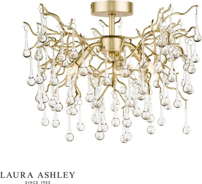 LAURA ASHLEY 3756150-Q WILLOW Kristály Mennyezeti Lámpa Átlátszó, Pezsgő G9 IP20