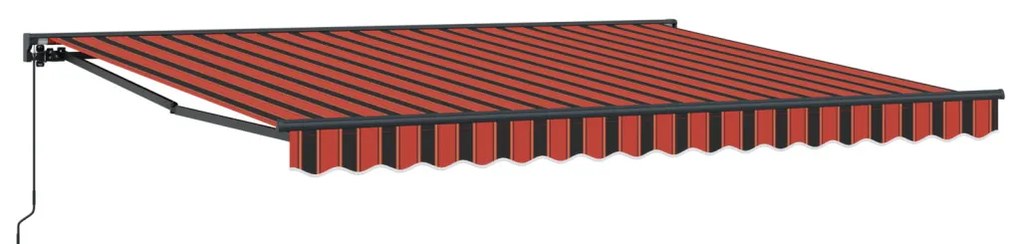 Kézi Kihúzható Napernyő - Narancssárga és Barna, 400 x 300 cm