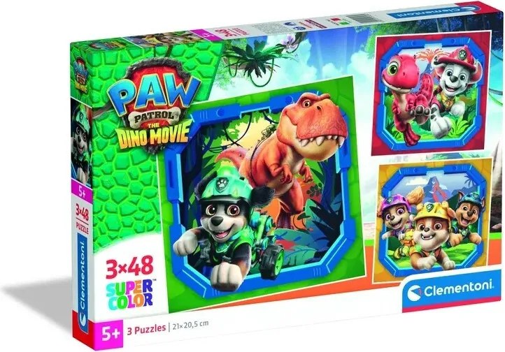 Mancs Őrjárat Dino Movie 3x48 db-os puzzle Clementoni
