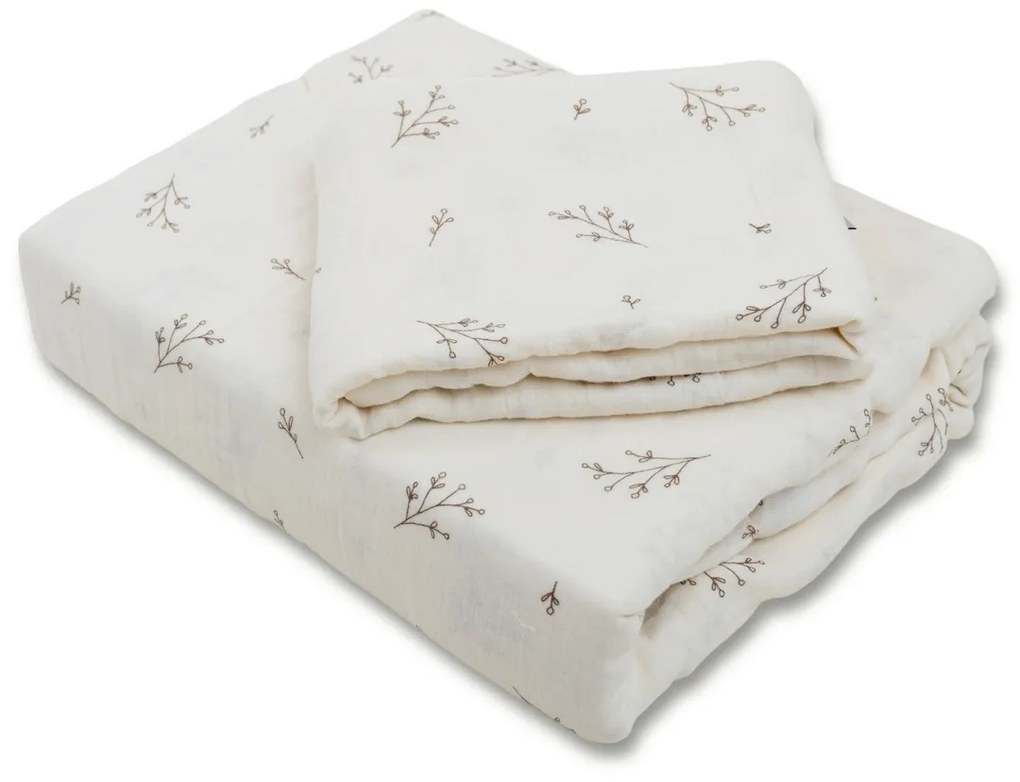 Matex Ágacska muszlin ágyneműhuzat, 140 x 200 cm, 70 x 90 cm