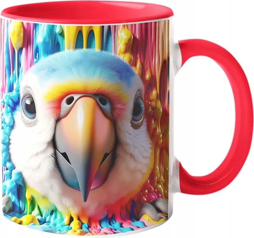 Látványos Bögre Vicces Papagáj Csodálatos Színek "3D hatás" Doboz 330ml.