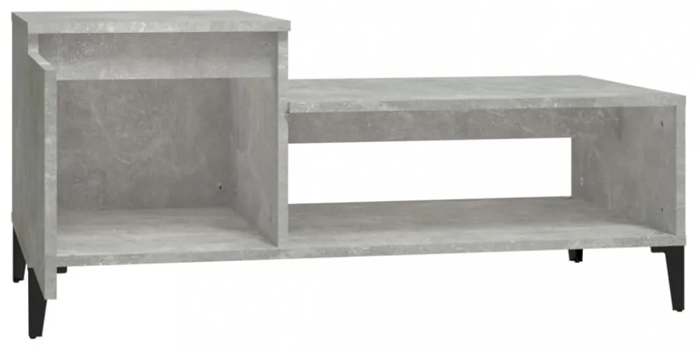 betonszürke szerelt fa dohányzóasztal 100 x 50 x 45 cm